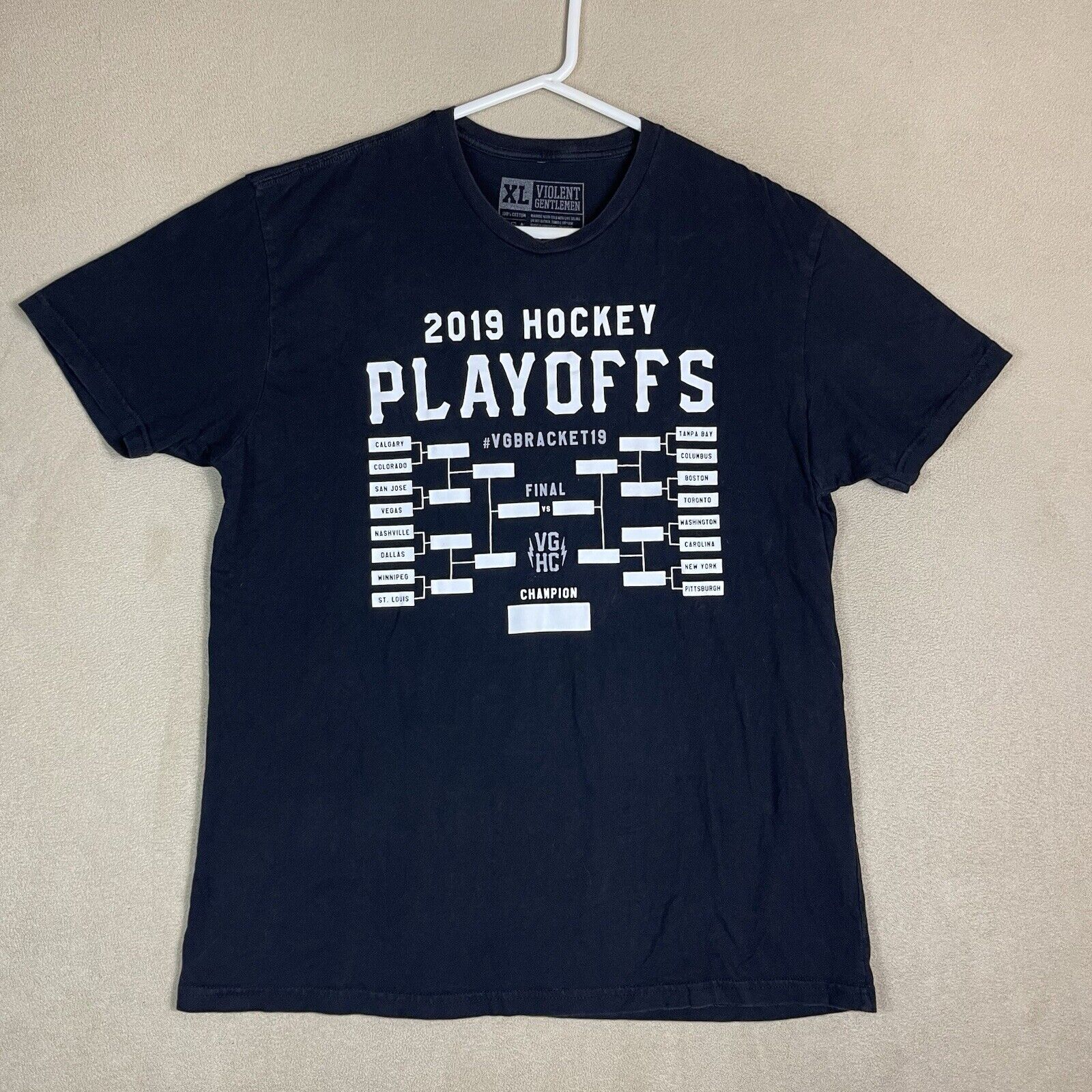 Violent Gentlemen TShirt Adult Extra Large Black 2019 Hockey Playoffs Adult